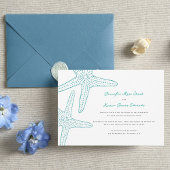 Invitation Mariage de plage de Starfish Turquoise