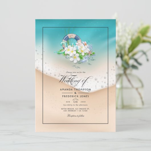 Invitation Mariage de plage d'été (Debout devant)
