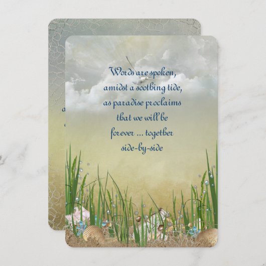 Invitation Mariage de plage d'été (Devant / Derrière)