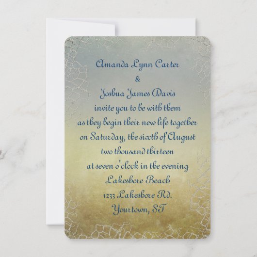 Invitation Mariage de plage d'été (Dos)