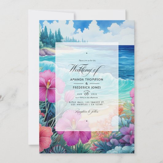 Invitation Mariage de plage d'été (Devant)