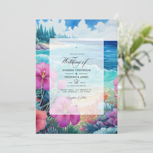 Invitation Mariage de plage d'été (Debout devant)