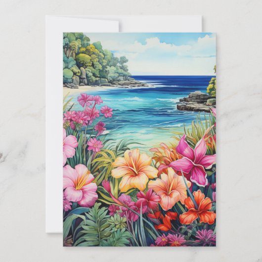 Invitation Mariage de plage d'été (Dos)