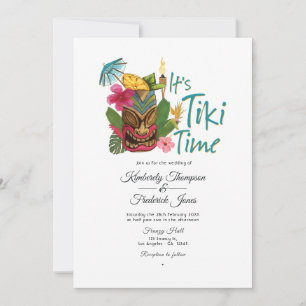 Invitation Mariage de plage d'été Luau Tiki Time
