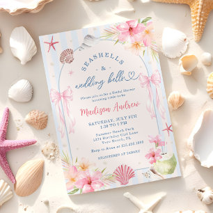 Invitation Mariage de plage d'été thème coquillages