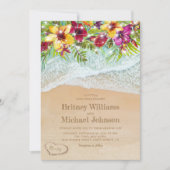 Invitation Mariage de plage d'été tropical (Devant)
