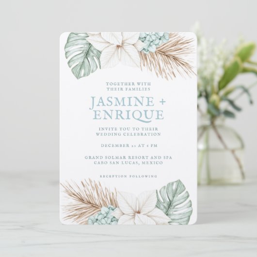 Invitation Mariage de plage d'hiver (Debout devant)