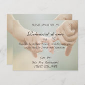 Invitation Mariage de plage, Dîner de répétition à main (Devant / Derrière)