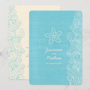 Invitation Mariage de plage d'ivoire de mer de Starfish