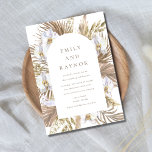 Invitation Mariage de plage d'orchidées tropicales<br><div class="desc">Fleur d'orchidée tropicale avec éléments naturels invitation design pour votre mariage sur la plage. Customisez le modèle avec les détails de votre mariage.</div>