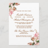 Invitation Mariage de plage élégant avec rideaux et orchidées (Dos)