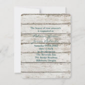 Invitation mariage de plage élégant bois coquillages (Dos)