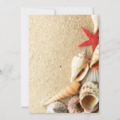 Invitation mariage de plage élégant sable océan coquillages (Dos)