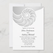 Invitation Mariage de plage en argent Nautilus Shell (Devant)
