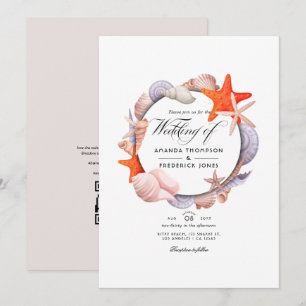 Invitation Mariage de plage en été avec QR Code RSVP