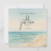 Invitation Mariage de plage en fuite (Devant)