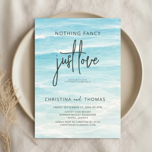 Invitation Mariage de plage en fuite
