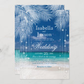 Invitation Mariage de plage en soirée (Devant / Derrière)