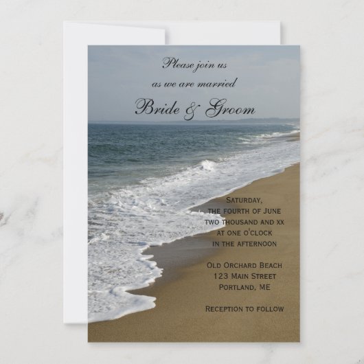 Invitation Mariage de plage et de littoral océanique (Devant)