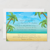 Invitation Mariage de plage et de palmiers tropicaux (Dos)