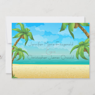 Invitation Mariage de plage et de palmiers tropicaux