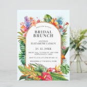 Invitation Mariage de plage fleurie Feuille tropicale (Debout devant)