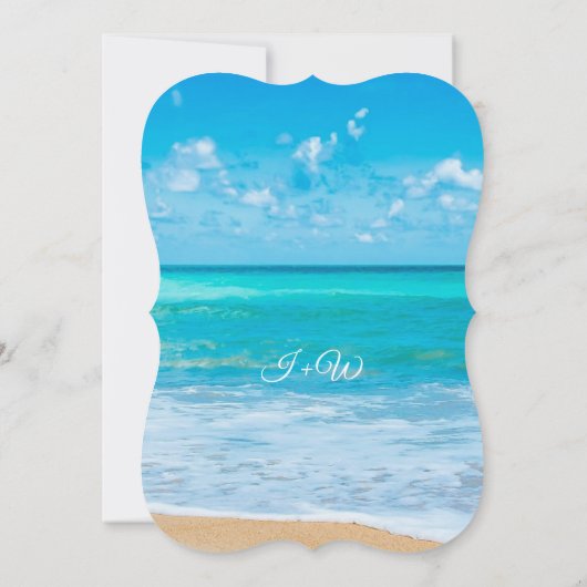 Invitation Mariage de plage fleurie tropicale (Dos)