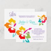 Invitation Mariage de plage Hibiscus Fleur colorée (Devant / Derrière)