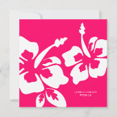 Invitation Mariage de plage Hibiscus Fleur rose (Dos)