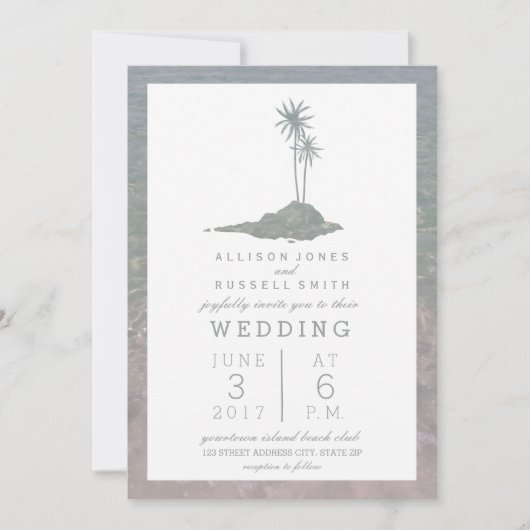 Invitation Mariage de plage Island & Water (Devant)