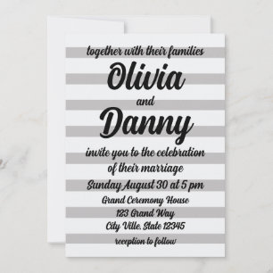 Invitation Mariage de plage mignon avec des rayures de bonbon