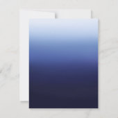 Invitation Mariage de plage minimal moderne bleu océan (Dos)