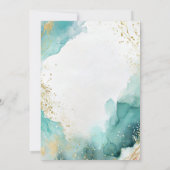 Invitation Mariage de plage moderne abstrait sarcelle et or (Dos)