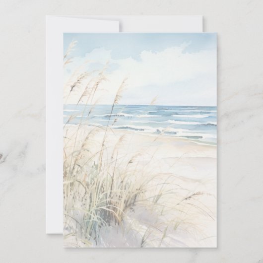 Invitation Mariage de plage moderne en bord de mer (Dos)