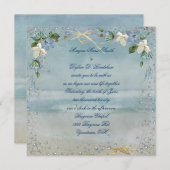 Invitation Mariage de plage nautique (Devant / Derrière)