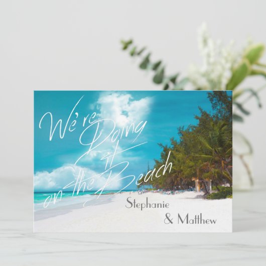 Invitation Mariage de plage Nous le faisons sur le Mariage de (Debout devant)