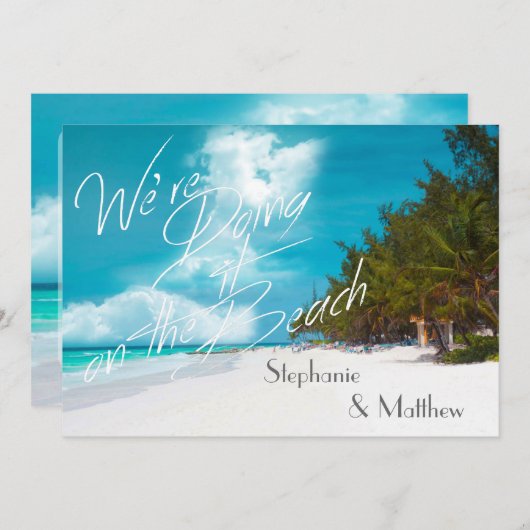 Invitation Mariage de plage Nous le faisons sur le Mariage de (Devant / Derrière)