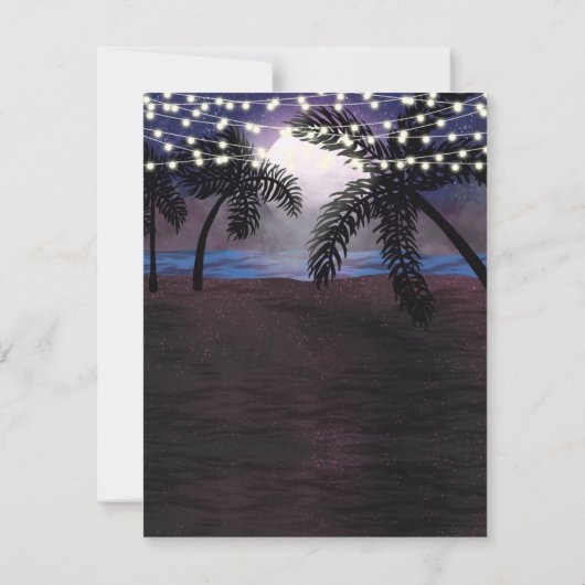 Invitation Mariage de plage nuits d'été Enregistrer la date (Dos)