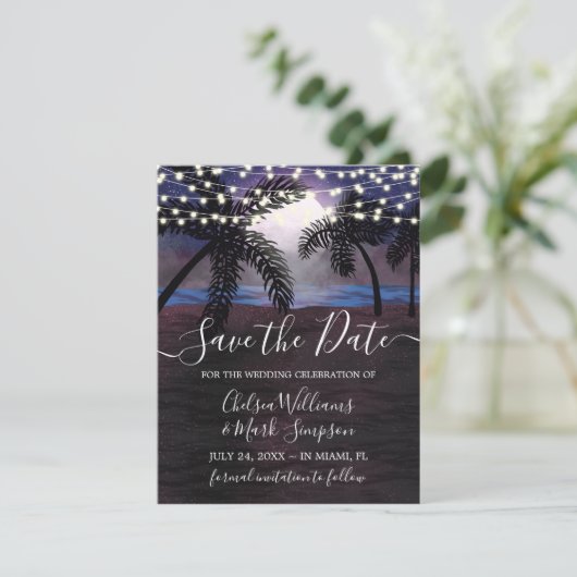Invitation Mariage de plage nuits d'été Save the Date (Debout devant)