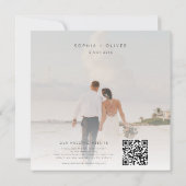 Invitation Mariage de plage numérique bleu et blanc (Dos)