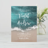 Invitation mariage de plage océanique Abstraite (Debout devant)