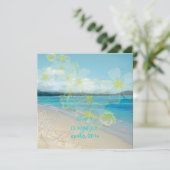 Invitation Mariage de plage/plumérias de sable (Debout devant)