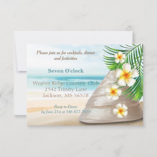 Invitation Mariage de plage pour le Mr & Mrs. | Réception (Dos)