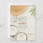 Invitation Mariage de plage QR Code RSVP Eté Rustique (Devant)