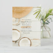 Invitation Mariage de plage QR Code RSVP Eté Rustique (Debout devant)