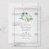 Invitation Mariage de plage QR Code RSVP Eté Rustique (Devant)