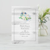 Invitation Mariage de plage QR Code RSVP Eté Rustique (Debout devant)