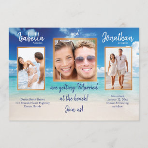 Invitation Mariage de plage   que vos photos   personnalisent