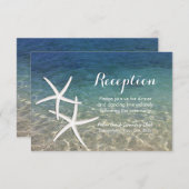 Invitation Mariage de plage Réception Tropical Starfish (Devant / Derrière)