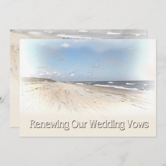 Invitation Mariage de plage Renouvellement des vows Invitatio (Devant / Derrière)